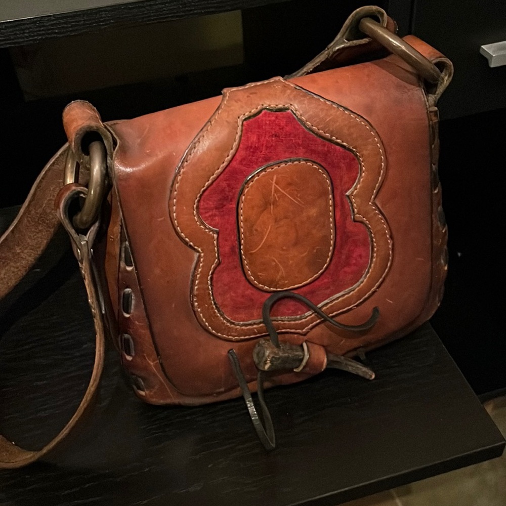 Vintage cowgirl leather hobo purse